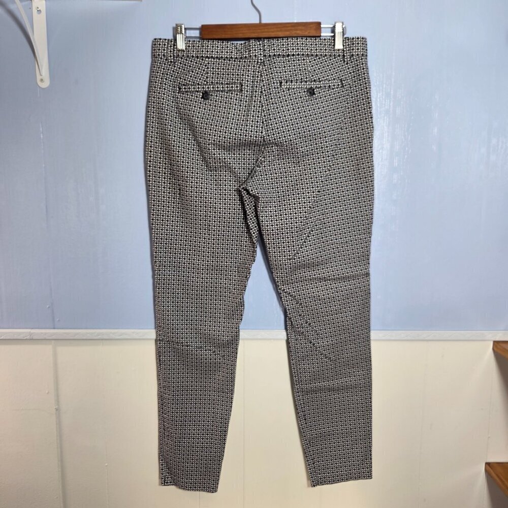 Gap Size 10R Slim City Black White Print Casual Ankle Straight Leg Pants - Picture 6 of 10